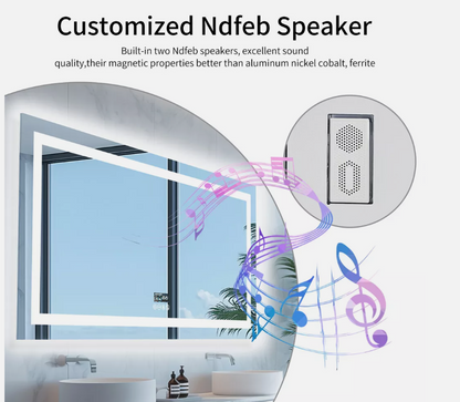 Interior Ave - 60 x 80cm Rectangle Frameless LED Bathroom Mirror – Bluetooth - Image 4