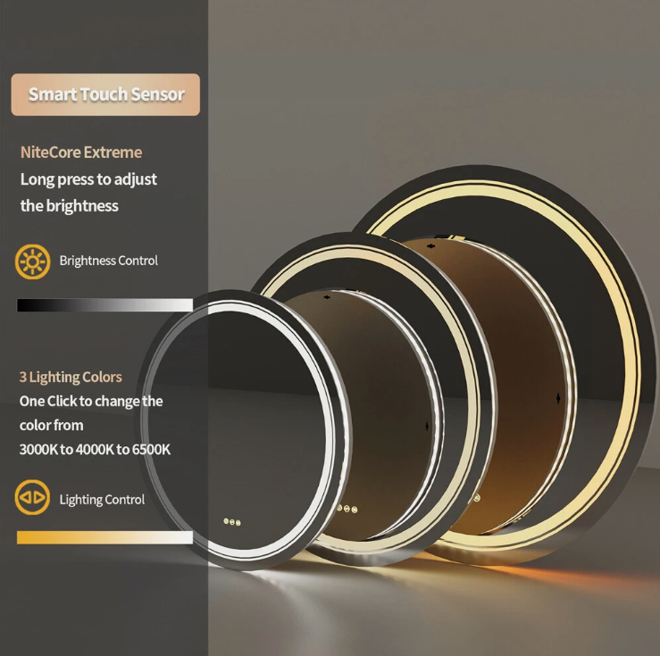 Interior Ave - 90cm Round Frameless LED Bathroom Mirror - Image 4