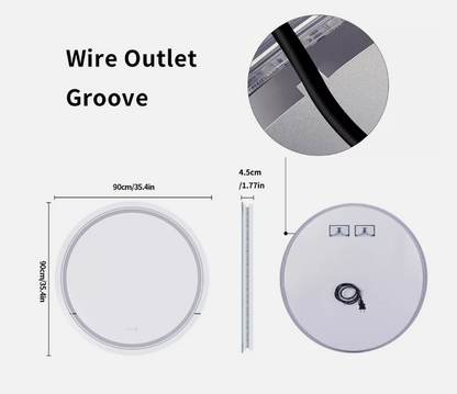 Interior Ave - 90cm Round Frameless LED Bathroom Mirror - Image 6