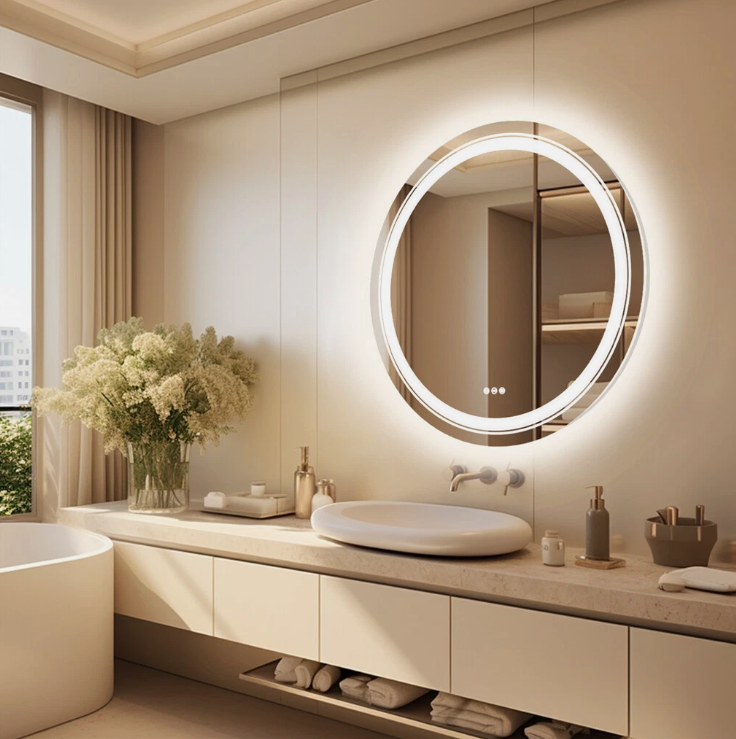 Interior Ave - 90cm Round Frameless LED Bathroom Mirror - Image 7