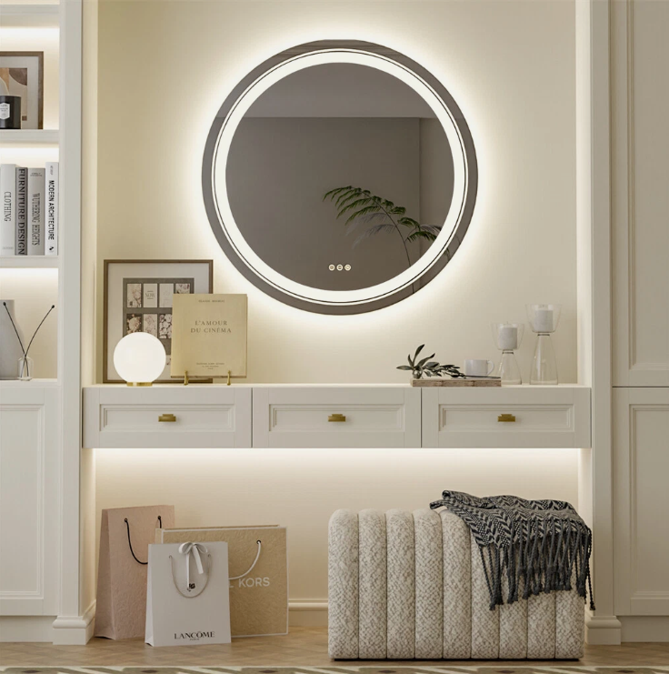 Interior Ave - 90cm Round Frameless LED Bathroom Mirror - Image 8