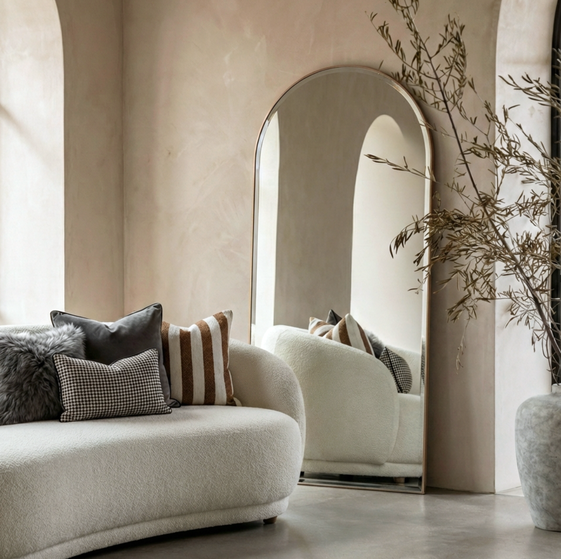 Interior Ave - Halo Arched Floor Length Mirror – Gold | Signature Series - Image 2