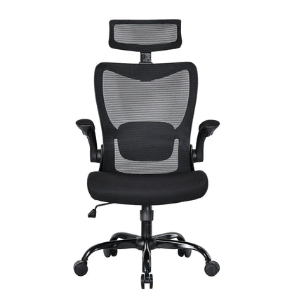 MONA Ergonomic High Back Flipped Armrest Task Chair In Black - Image 2