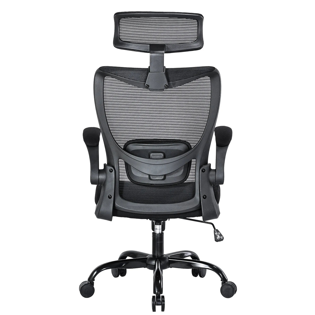 MONA Ergonomic High Back Flipped Armrest Task Chair In Black - Image 3