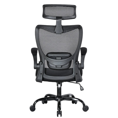 MONA Ergonomic High Back Flipped Armrest Task Chair In Black - Image 3