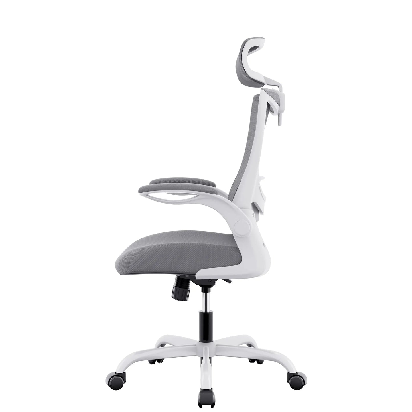 MONA Ergonomic High Back Flipped Armrest Task Chair In Grey - Image 3