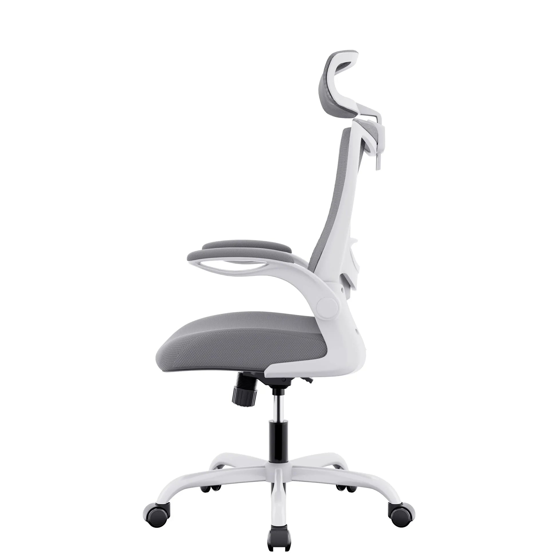 MONA Ergonomic High Back Flipped Armrest Task Chair In Grey - Image 3