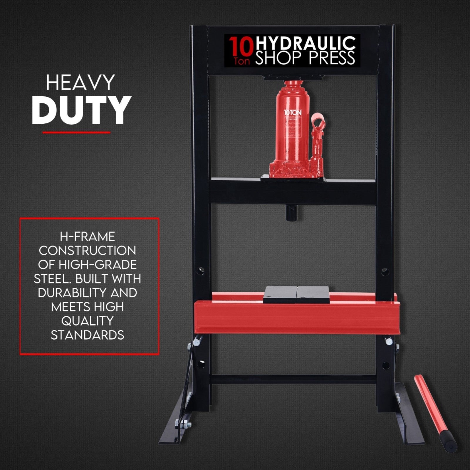 10 Ton Hydraulic Shop Press Workshop Jack Bending Stand H-Frame Tool Stand - Image 3