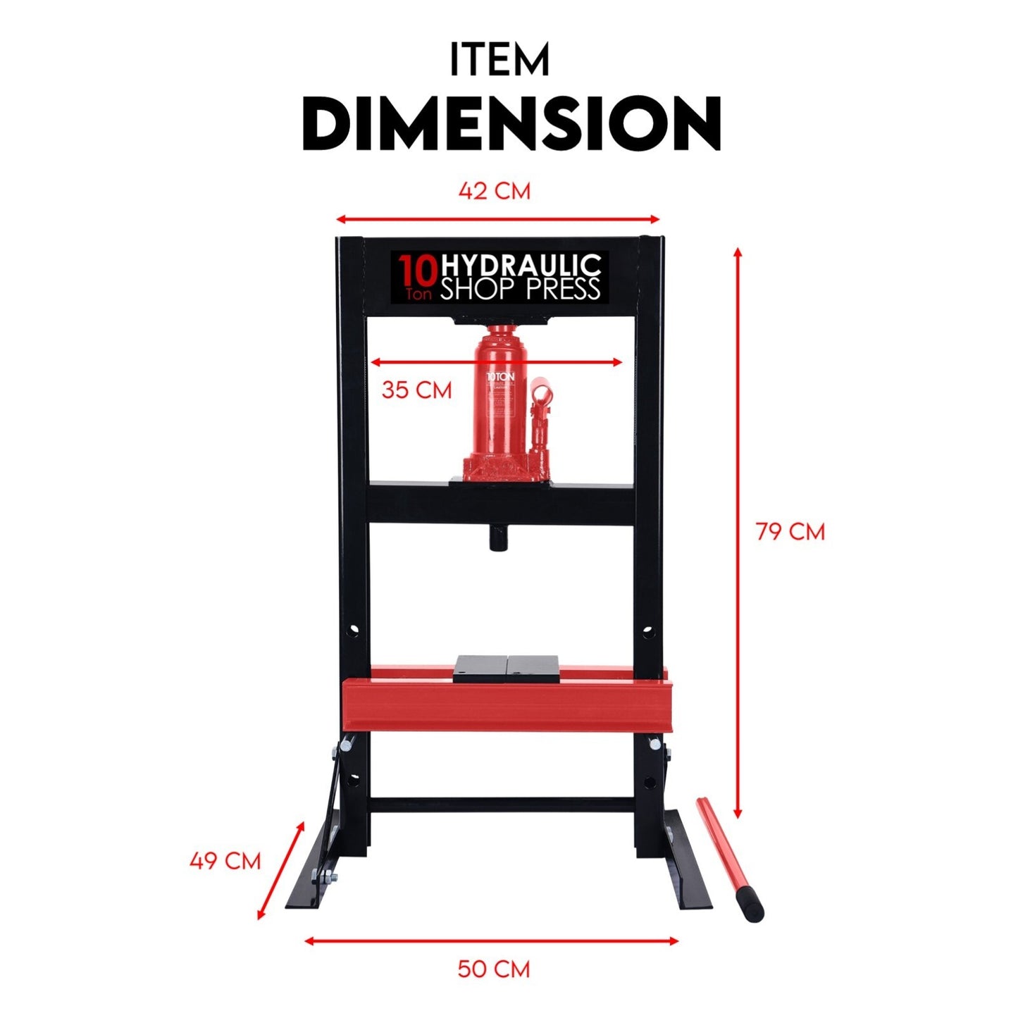 10 Ton Hydraulic Shop Press Workshop Jack Bending Stand H-Frame Tool Stand - Image 9