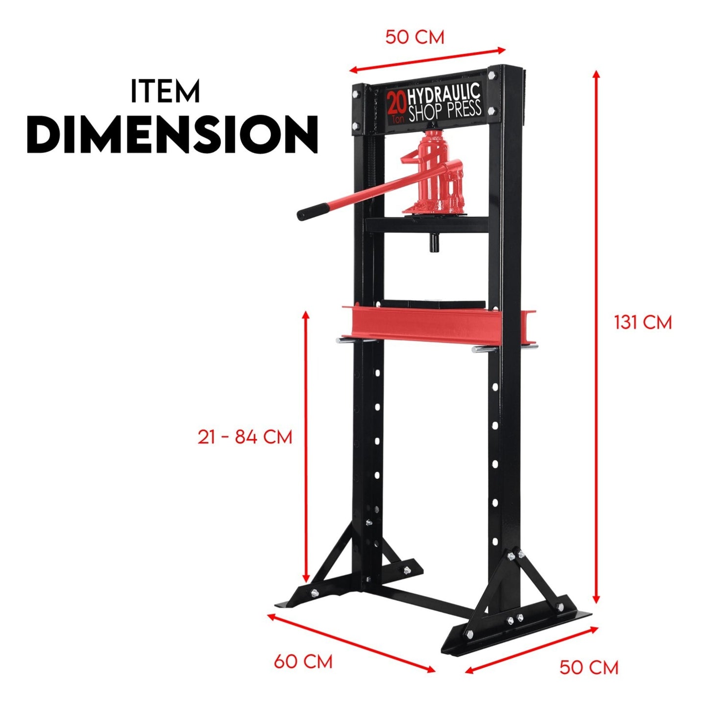 20 Ton Hydraulic Shop Press Workshop Jack Stand Bending Tool - Image 8