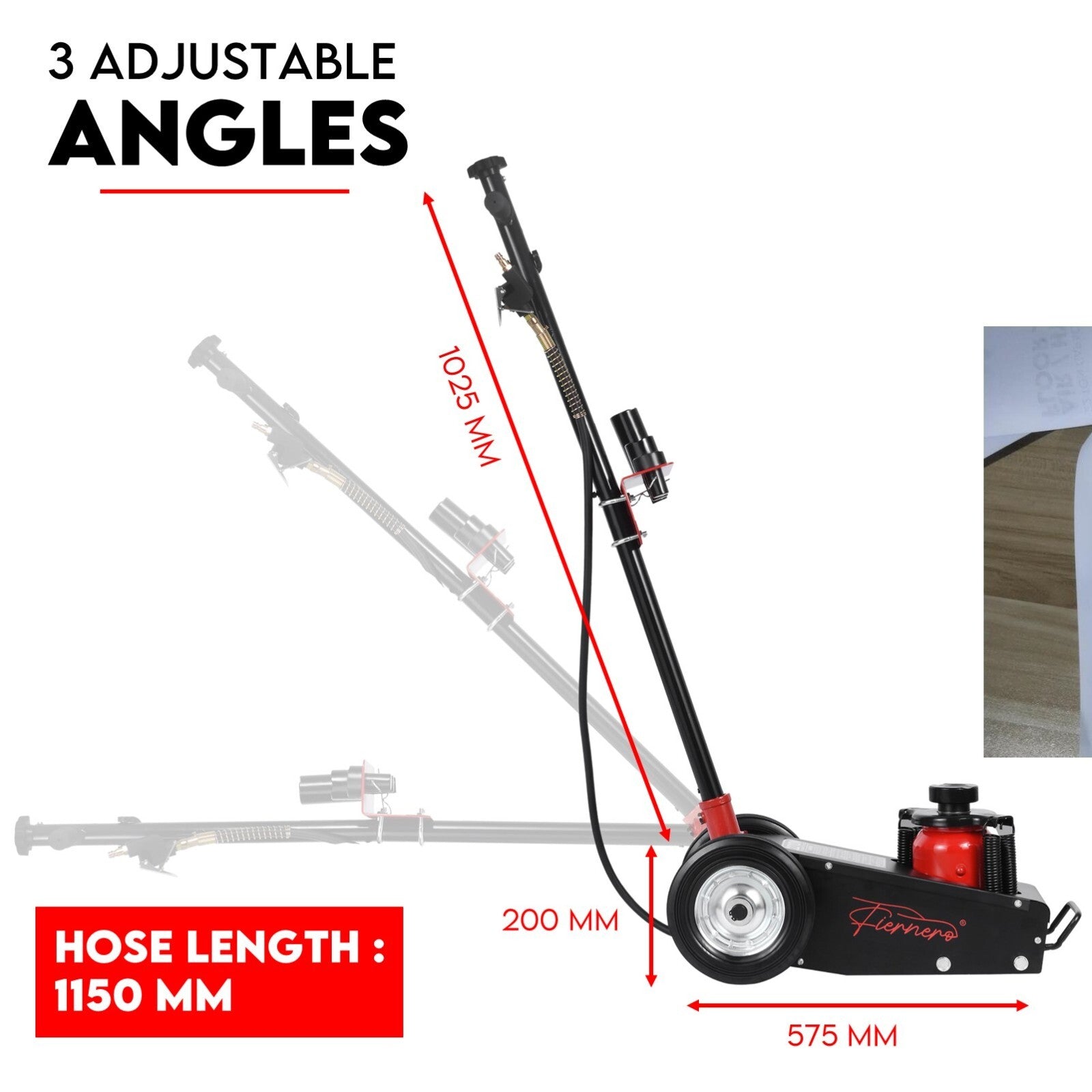 Low Profile 22 Ton Air Hydraulic Trolley Truck Jack Floor Garage Service - Image 8