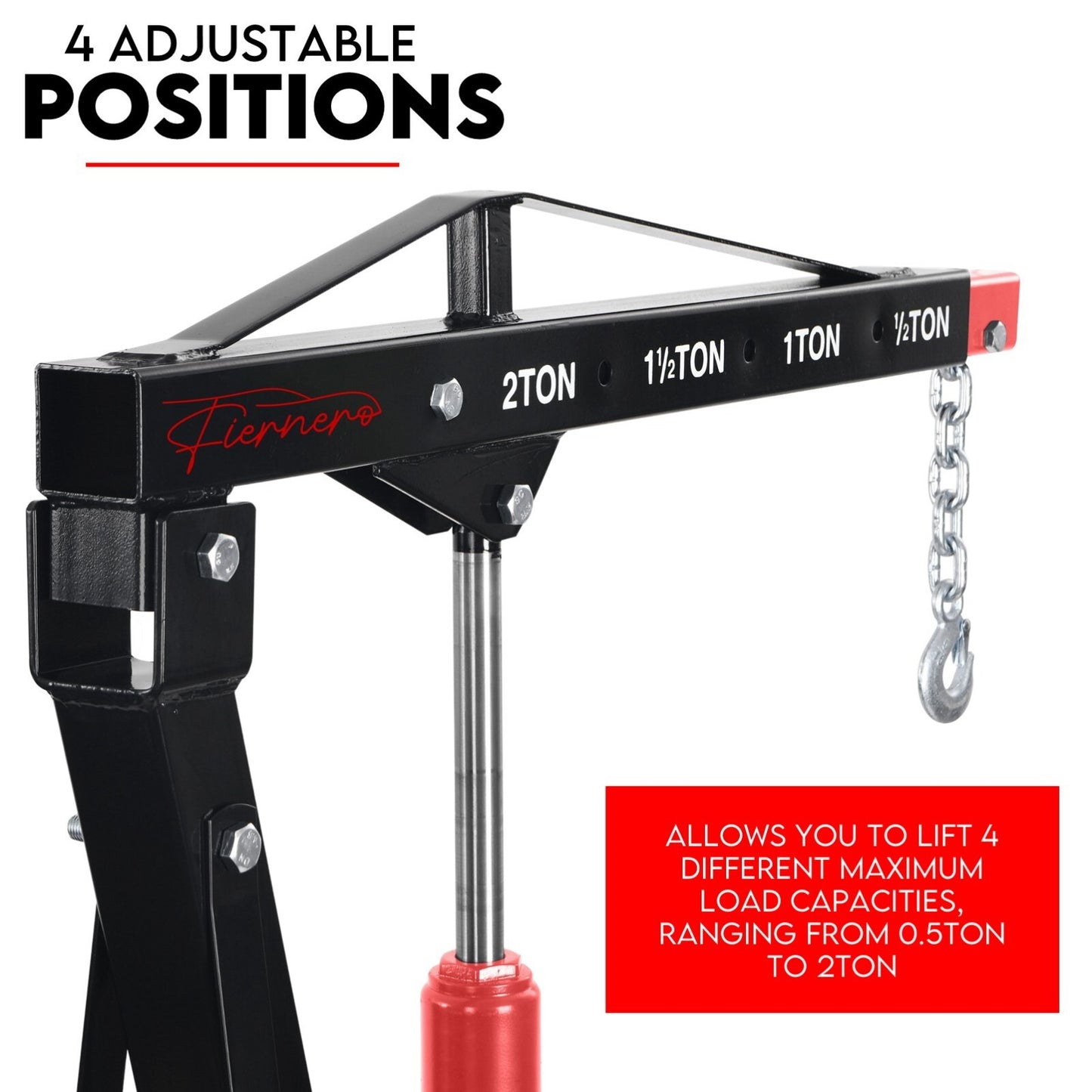 2 Ton Hydraulic Engine Crane Folding Hoist Stand Mobile Lifter Workshop Lift - Image 5