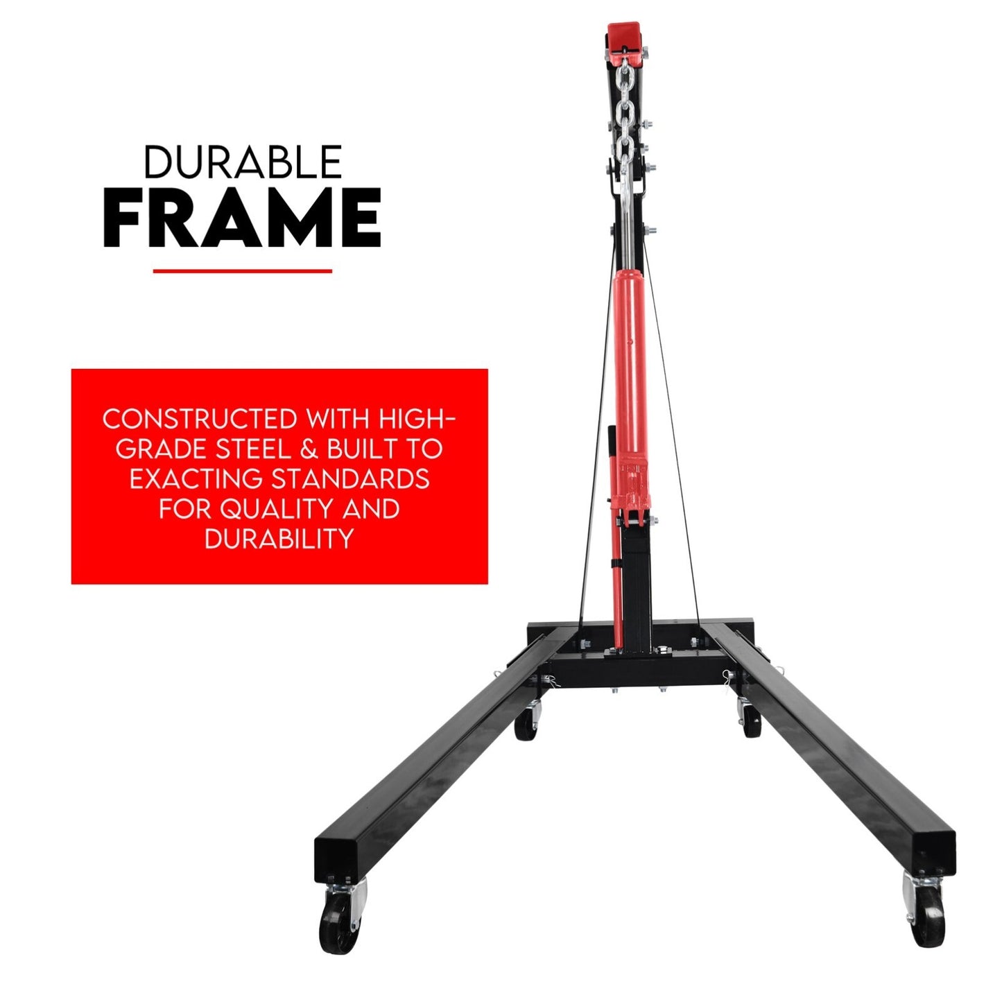 2 Ton Hydraulic Engine Crane Folding Hoist Stand Mobile Lifter Workshop Lift - Image 6