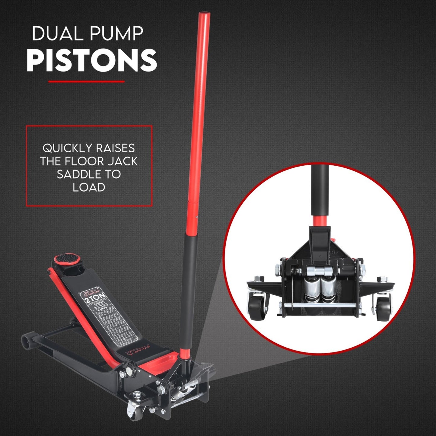 2 Ton Low Profile Trolley Jack Hydraulic Floor Car Lifter Dual Pump 70-620MM - Image 4