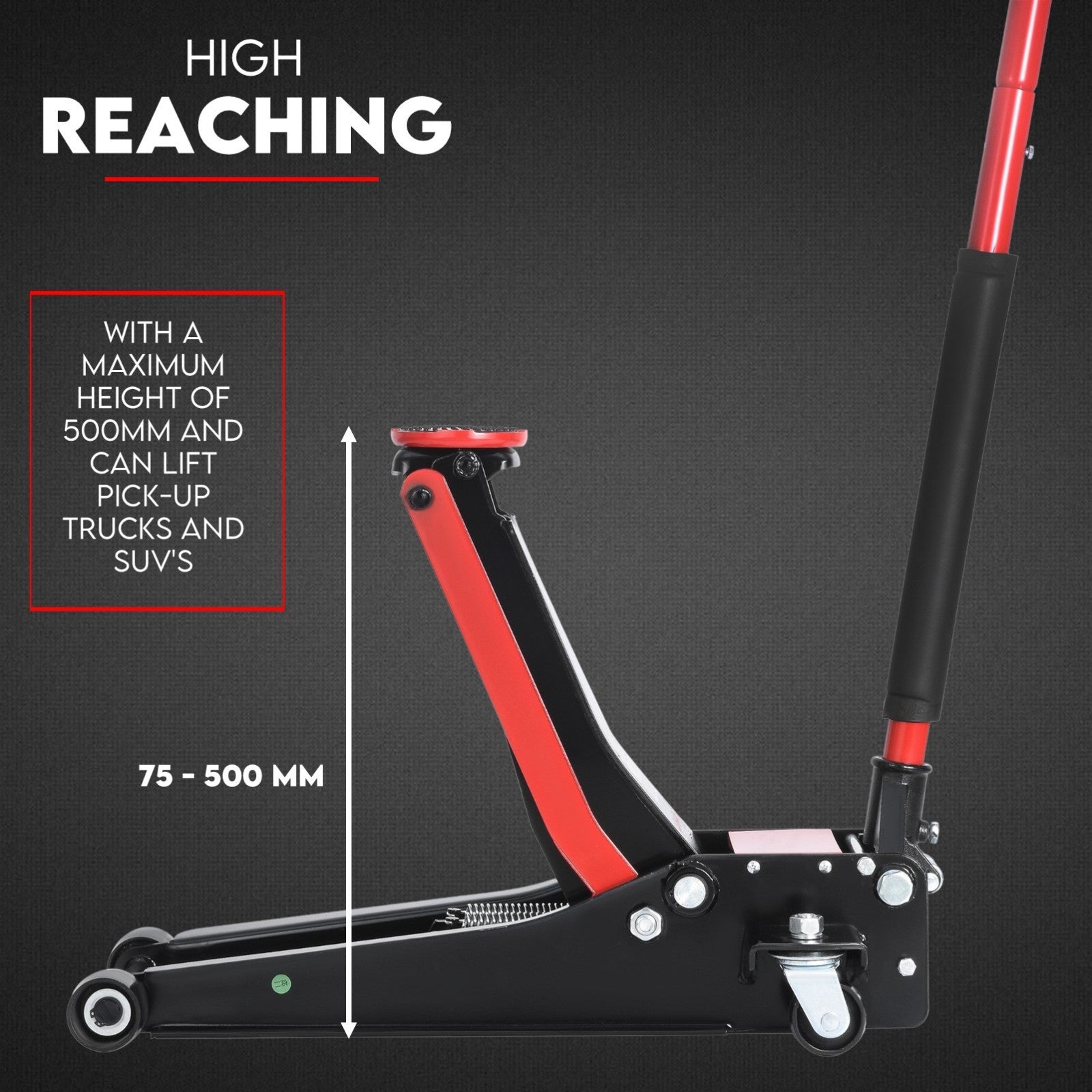 3 Ton Hydraulic Floor Jack 3T Trolley Low Profile Car Track Quick Lifting 75-500mm - Image 2