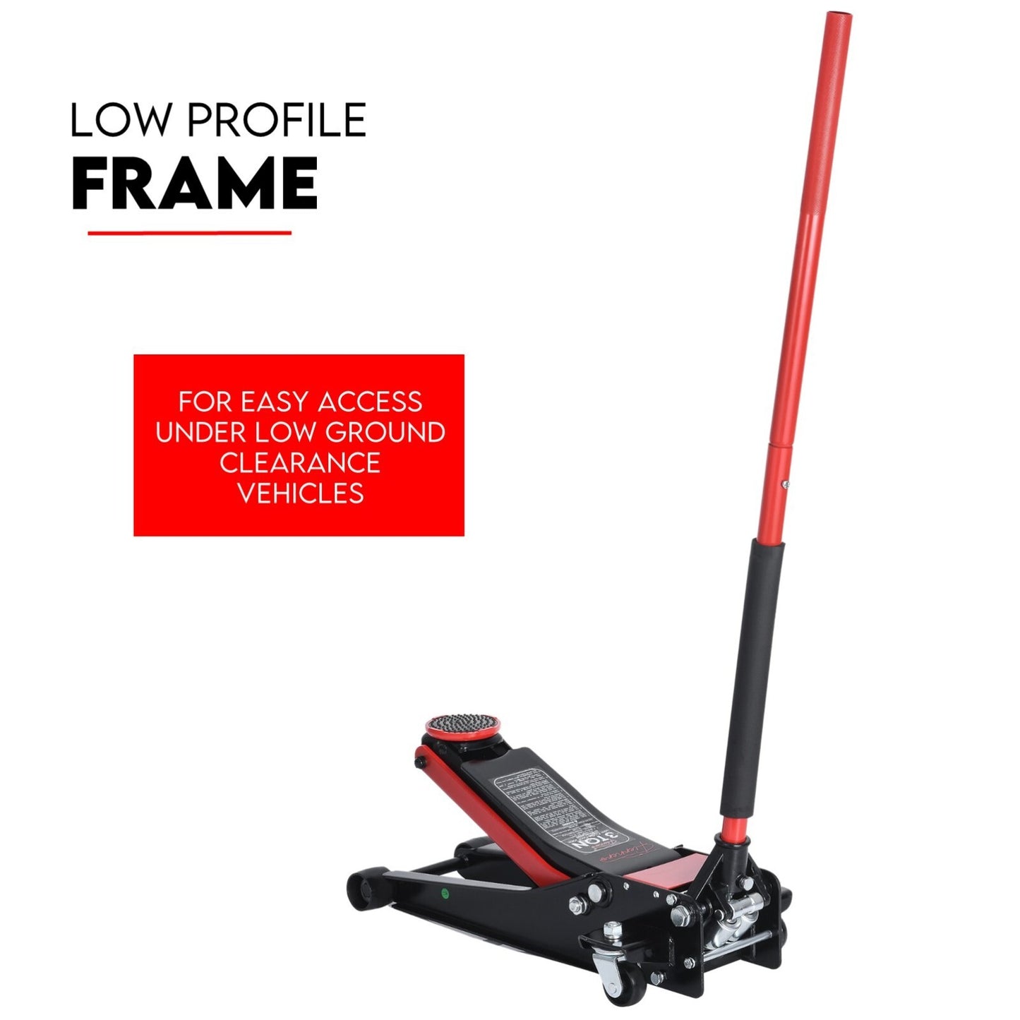 3 Ton Hydraulic Floor Jack 3T Trolley Low Profile Car Track Quick Lifting 75-500mm - Image 4