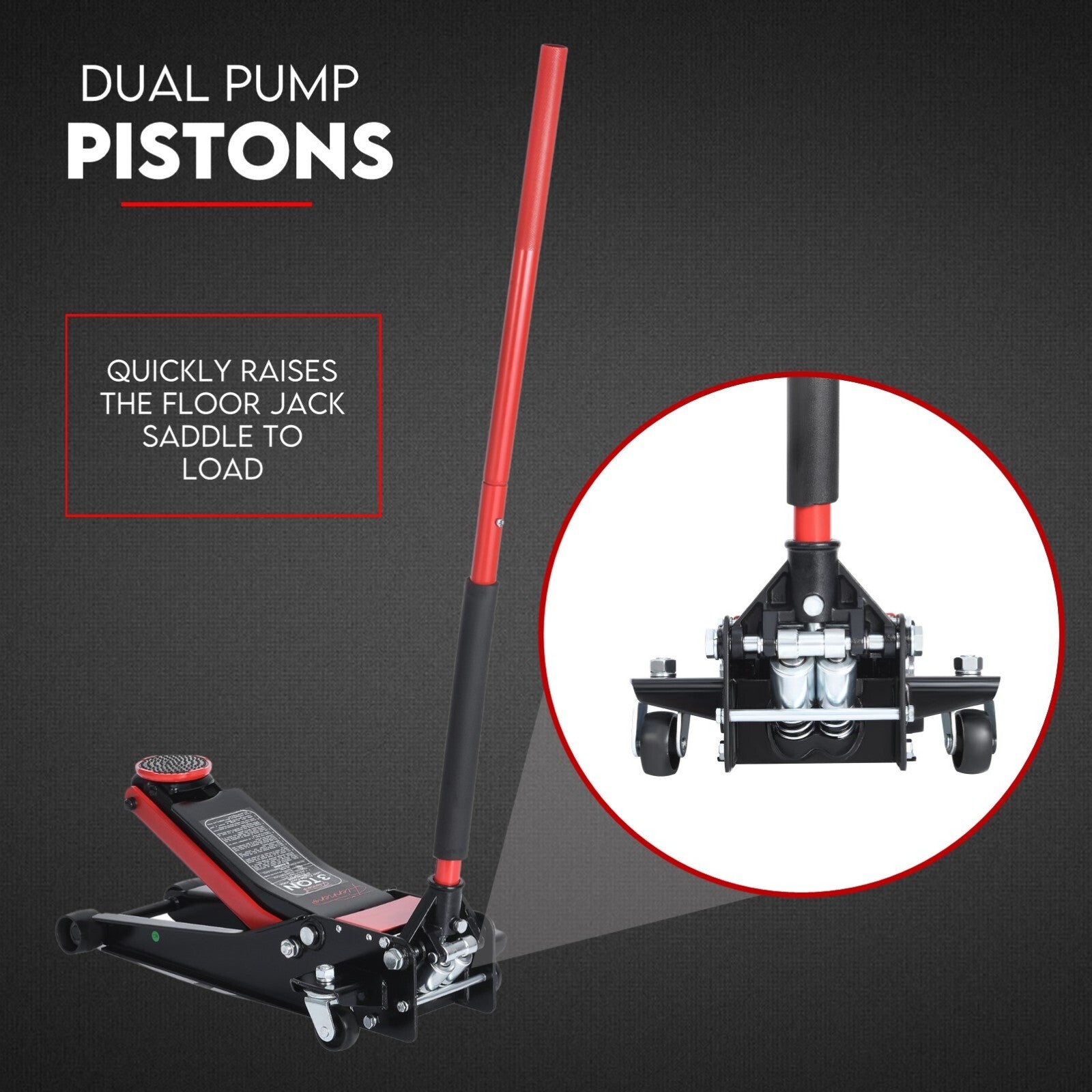 3 Ton Hydraulic Floor Jack 3T Trolley Low Profile Car Track Quick Lifting 75-500mm - Image 5