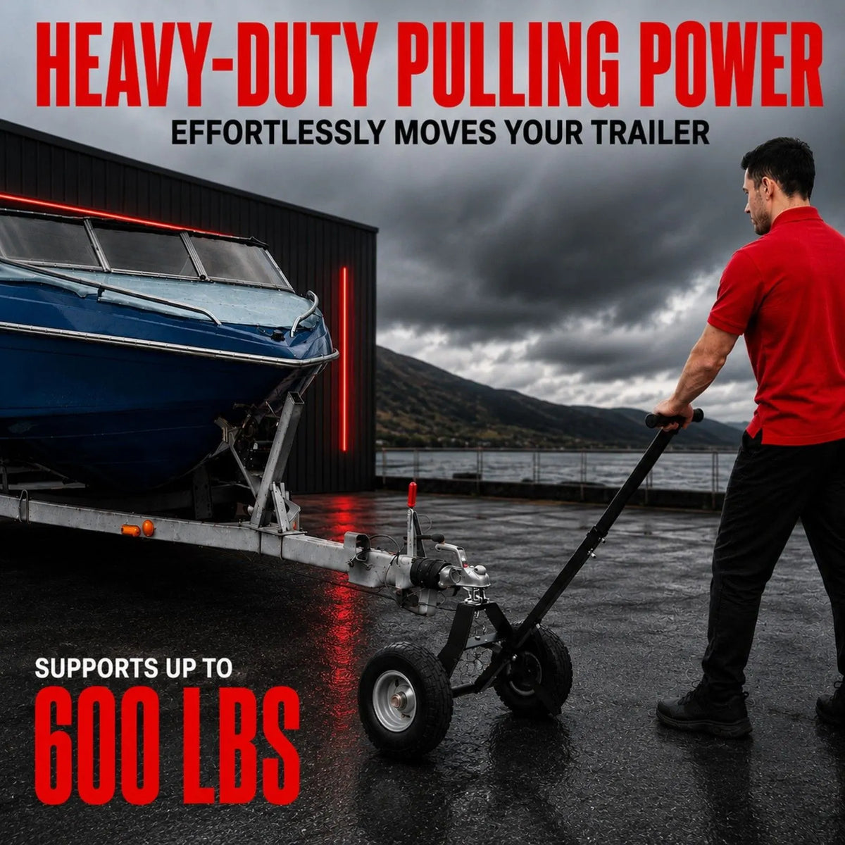 600lbs Trailer Dolly with 48mm Ball Solid Tires Portable Tow Dolly Wheel Tow - Image 2
