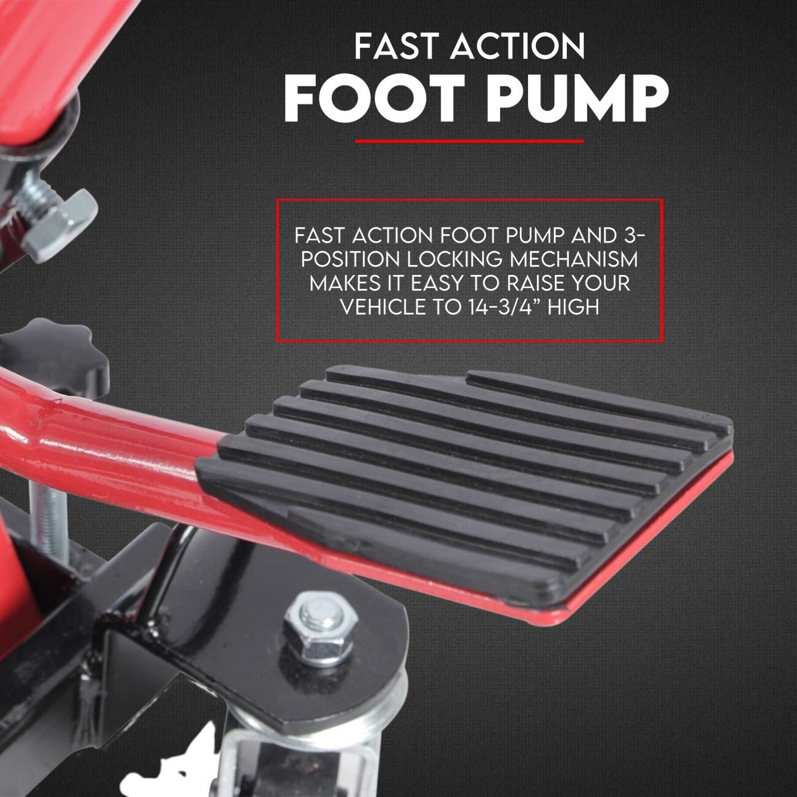 Low Profile Motorcycle ATV 680kg Motorbike Hydraulic Jack Stand Tie Down - Image 3