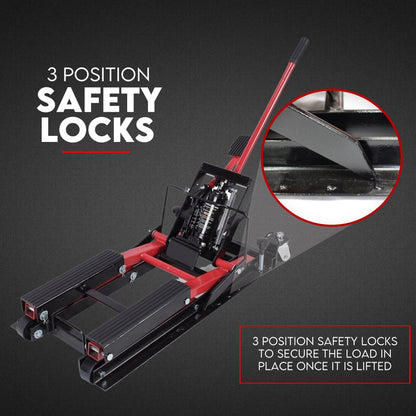 Low Profile Motorcycle ATV 680kg Motorbike Hydraulic Jack Stand Tie Down - Image 6