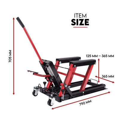 Low Profile Motorcycle ATV 680kg Motorbike Hydraulic Jack Stand Tie Down - Image 7