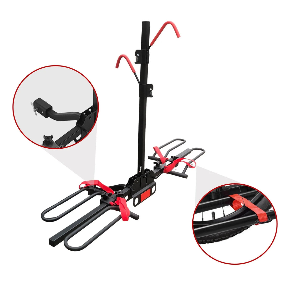 2 Bicycle Bike Rack Rear Car Carrier 2" Hitch Mount Platform Foldable - Image 2
