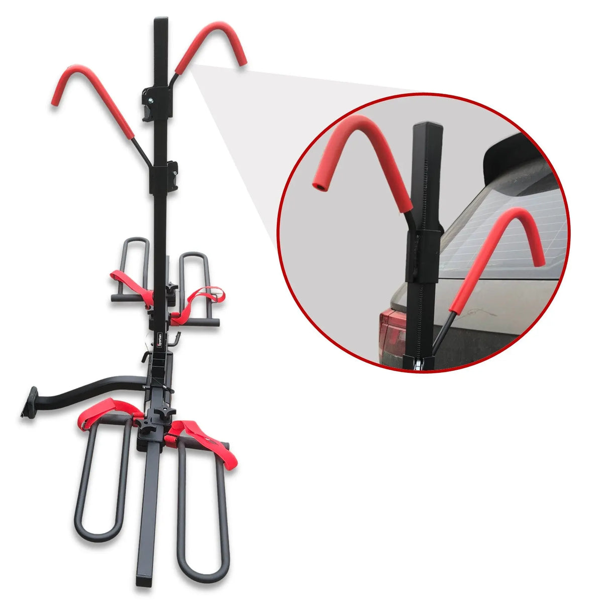 2 Bicycle Bike Rack Rear Car Carrier 2" Hitch Mount Platform Foldable - Image 6