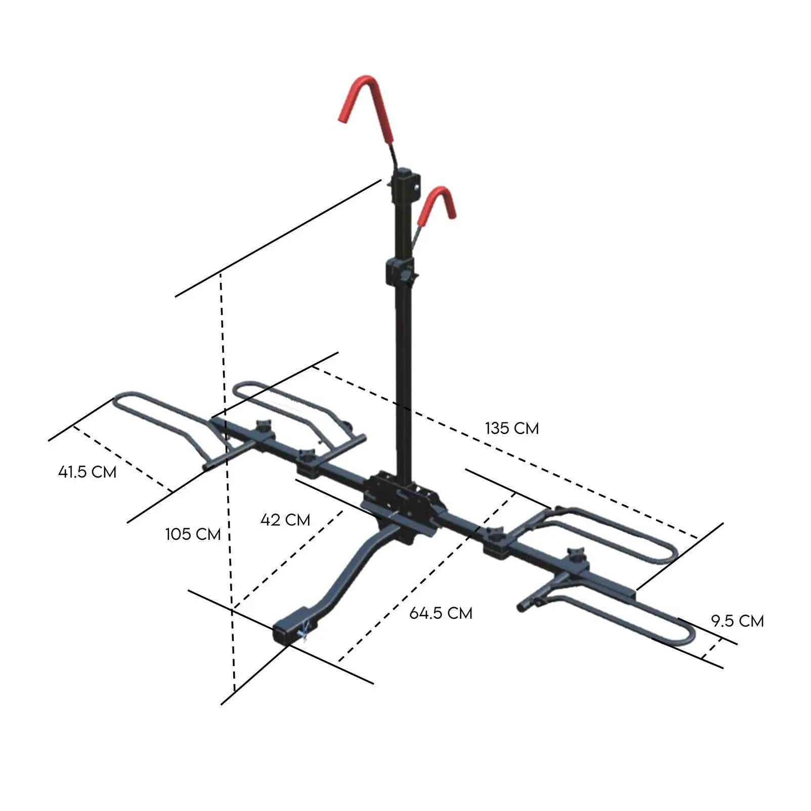 2 Bicycle Bike Rack Rear Car Carrier 2" Hitch Mount Platform Foldable - Image 8
