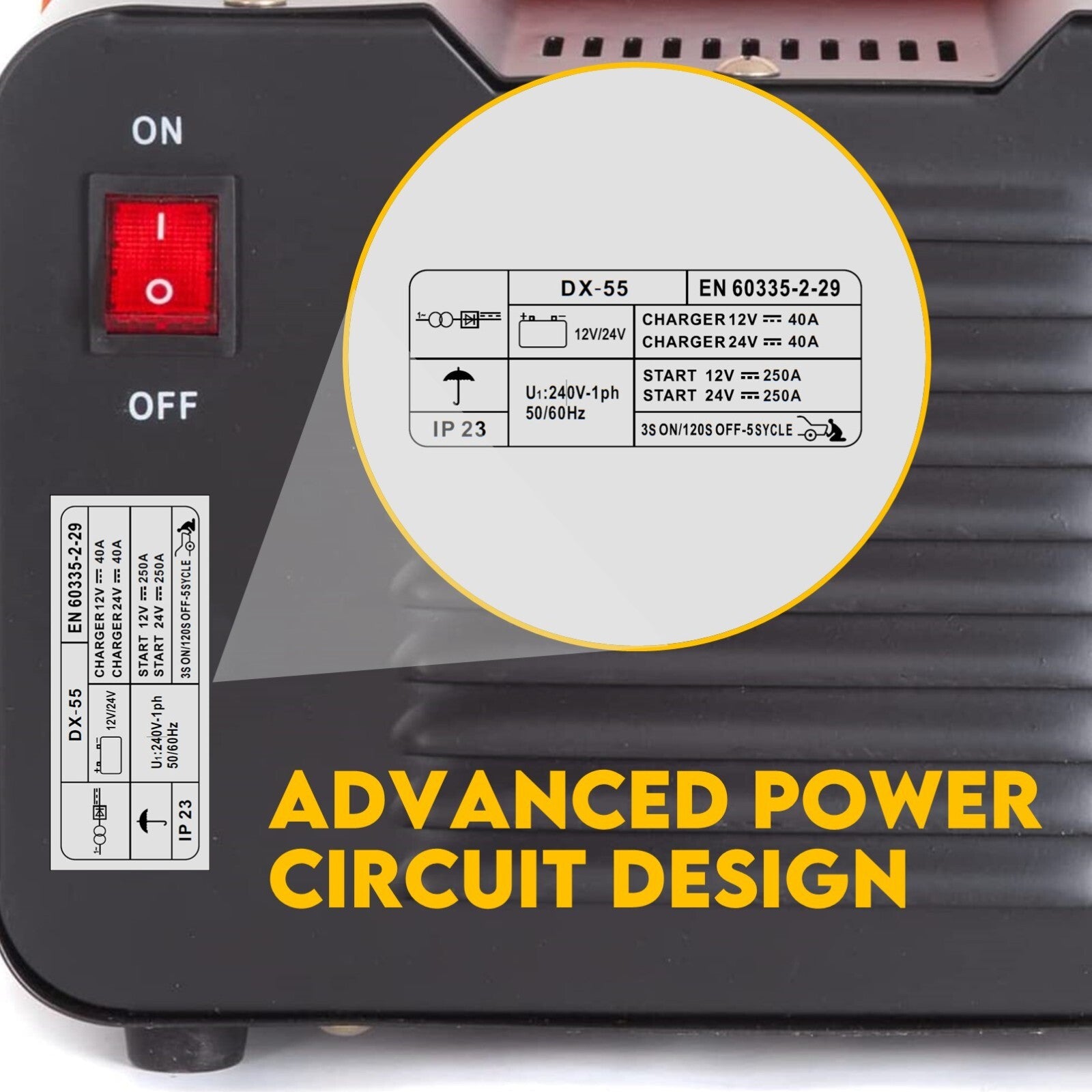 2IN1 Car Battery Charger Jump Starter 12 24V 40A ATV Boat Tractor - Image 5