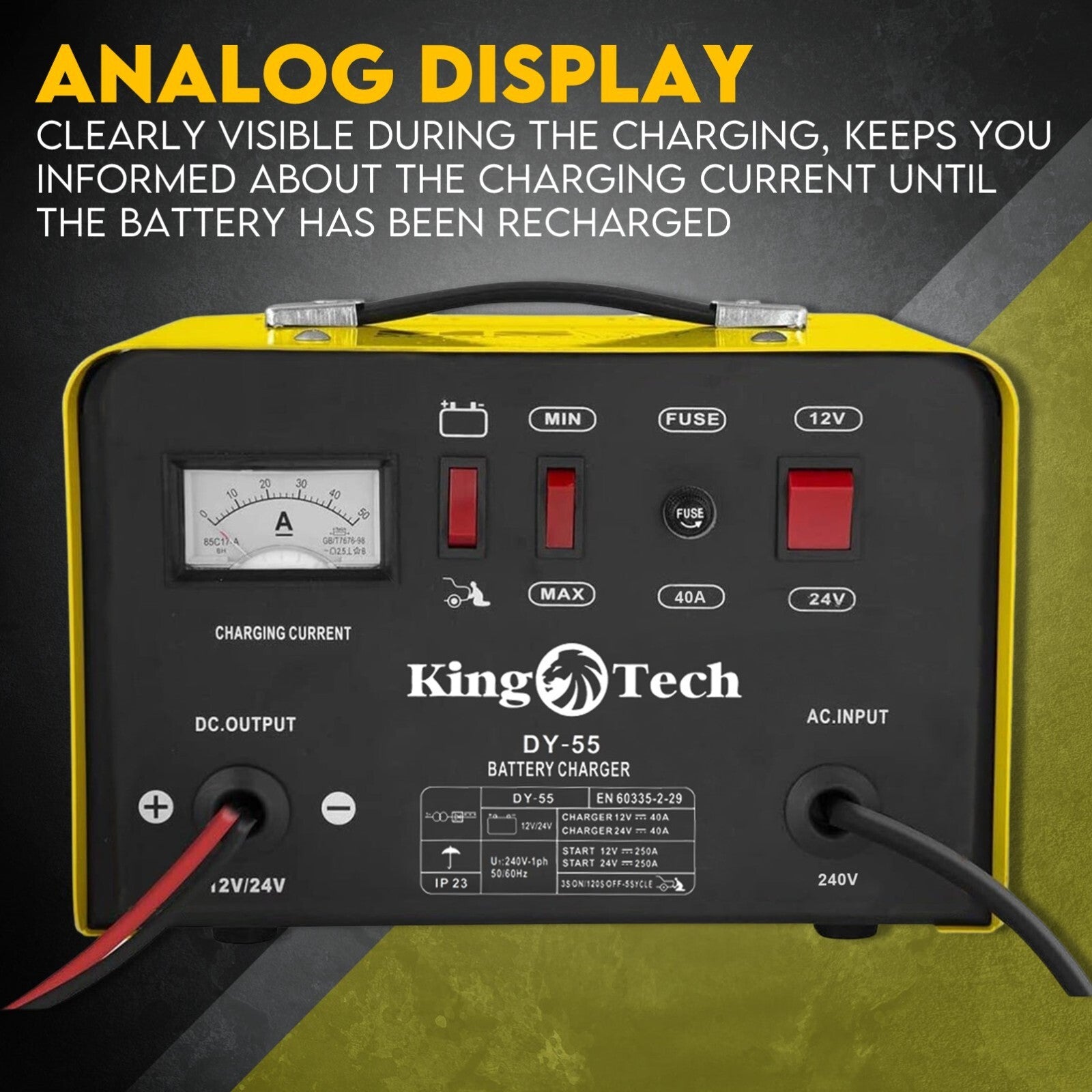 Car Battery Charger 2 in 1 40A 12V 24V For Car ATV Boat Caravan Motorcycle 2in1 - Image 3