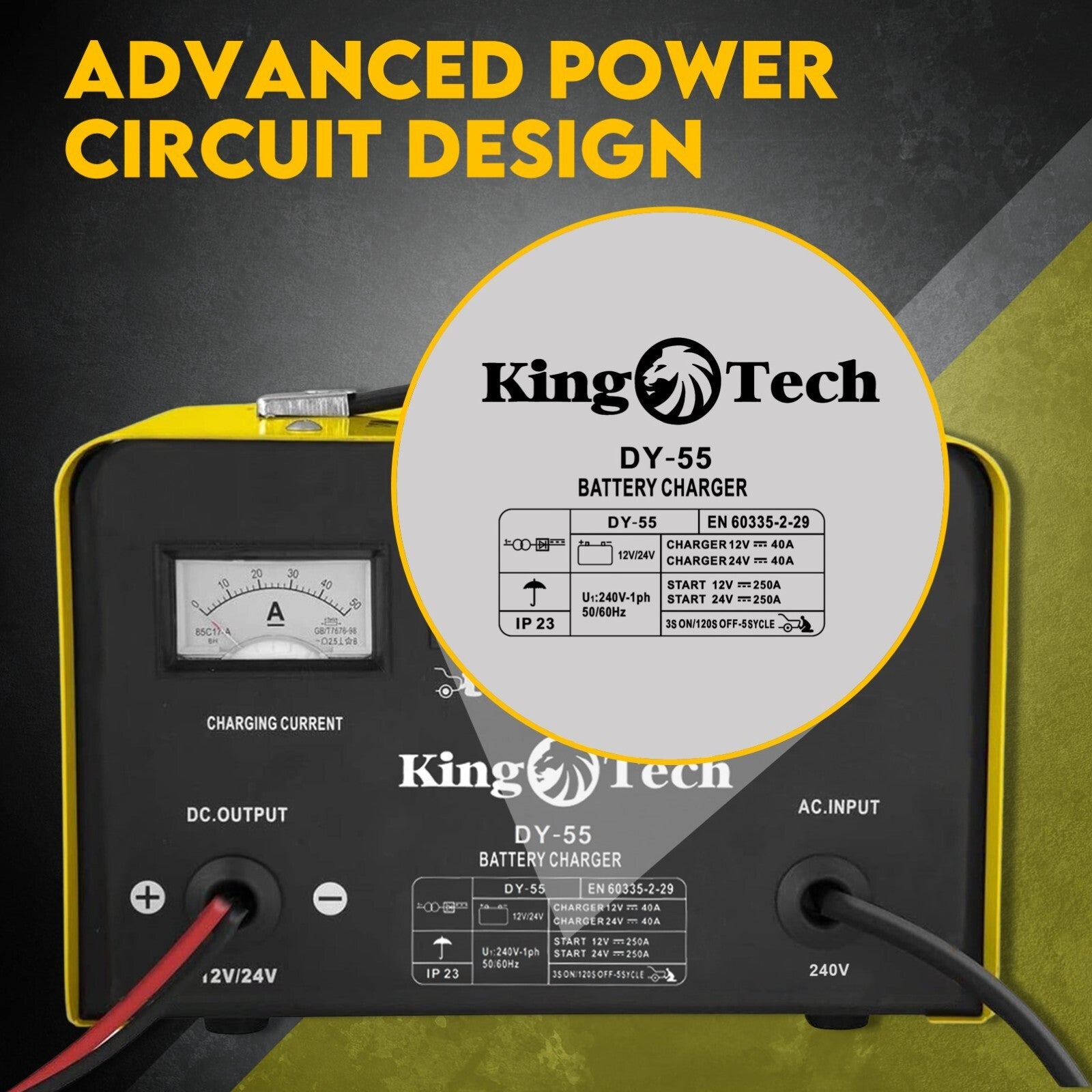 Car Battery Charger 2 in 1 40A 12V 24V For Car ATV Boat Caravan Motorcycle 2in1 - Image 5