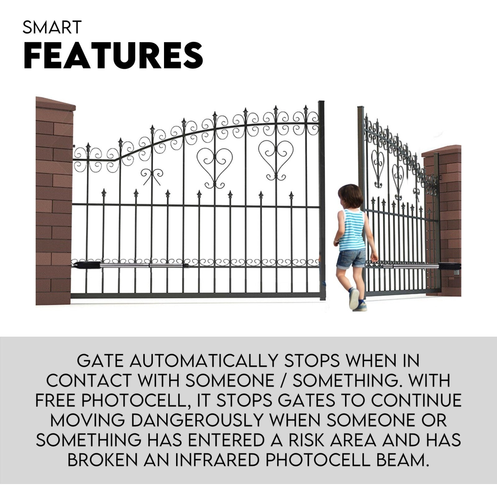 Full Solar Automatic 40W Double Swing Gate Opener Remote Keypad Control - Image 2