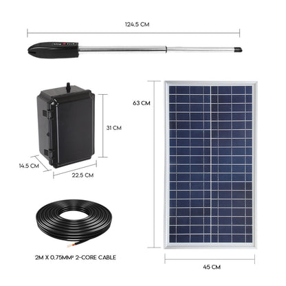 Full Solar Automatic 40W Double Swing Gate Opener Remote Keypad Control - Image 4