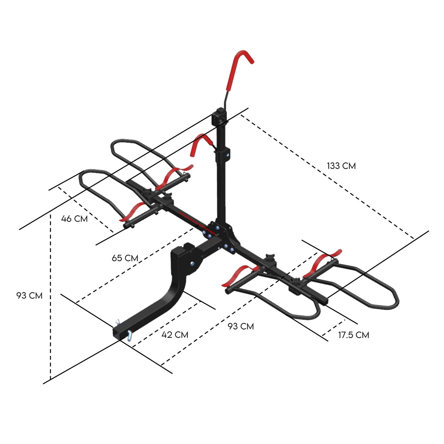 2 E Bike Platform Rack Rear Vehicle Car Carrier Bicycle Holder Hitch Receiver Foldable - Image 2