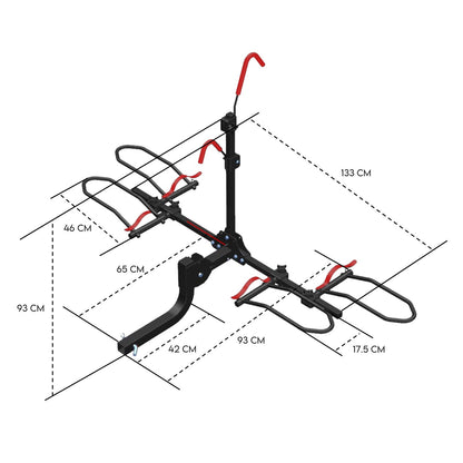 2 E Bike Platform Rack Rear Vehicle Car Carrier Bicycle Holder Hitch Receiver Foldable - Image 2