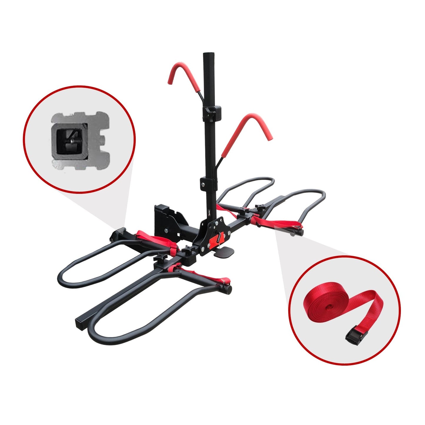 2 E Bike Platform Rack Rear Vehicle Car Carrier Bicycle Holder Hitch Receiver Foldable - Image 3