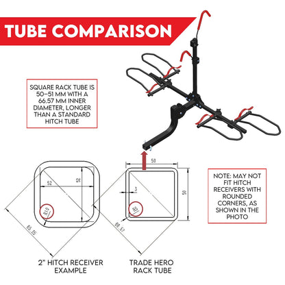 2 E Bike Platform Rack Rear Vehicle Car Carrier Bicycle Holder Hitch Receiver Foldable - Image 9