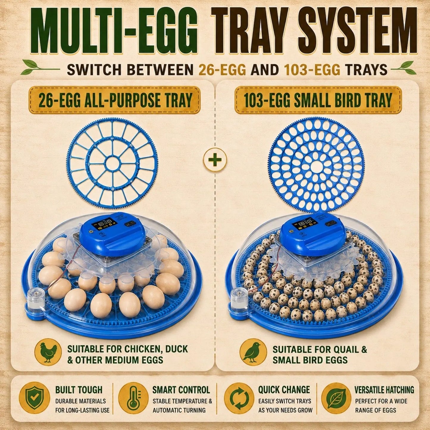 26 Egg Hatching Incubator Machine Automatic Turning Digital LED Chicken Duck - Image 3