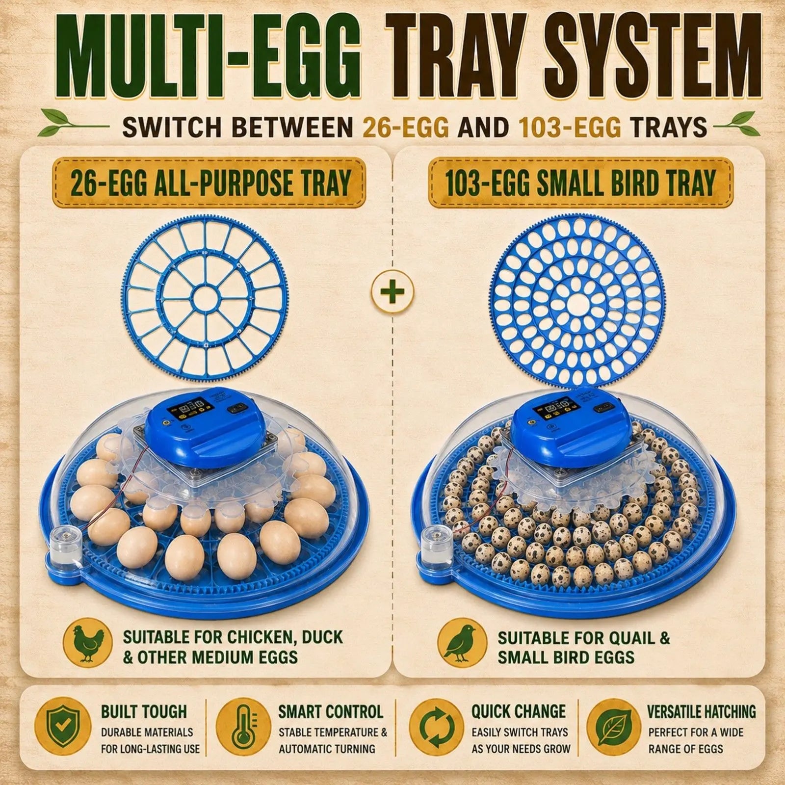 26 Egg Hatching Incubator Machine Automatic Turning Digital LED Chicken Duck - Image 3