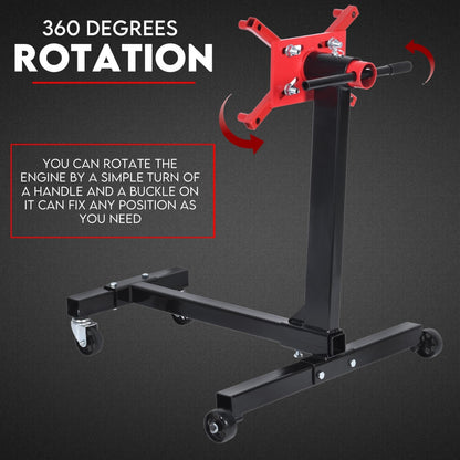 Engine Stand H Frame 450kg 1000lb Industrial Workshop Cars Auto Motor 4 Wheels - Image 3
