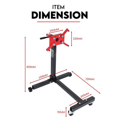 Engine Stand H Frame 450kg 1000lb Industrial Workshop Cars Auto Motor 4 Wheels - Image 6