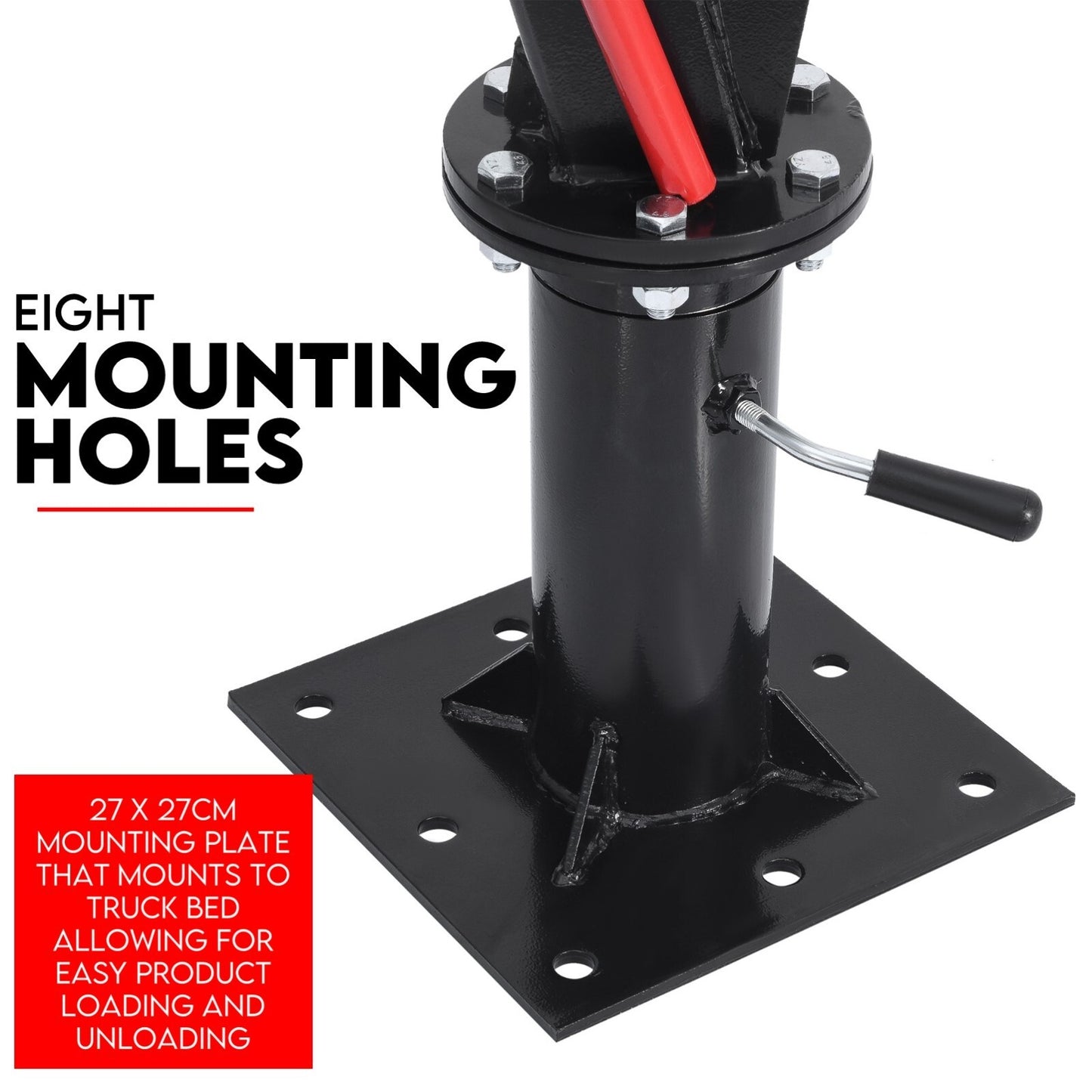 900kg Swivel Hydraulic Crane Hoist 12V Electric Jack Trailer UTE Pick up Lift - Image 5