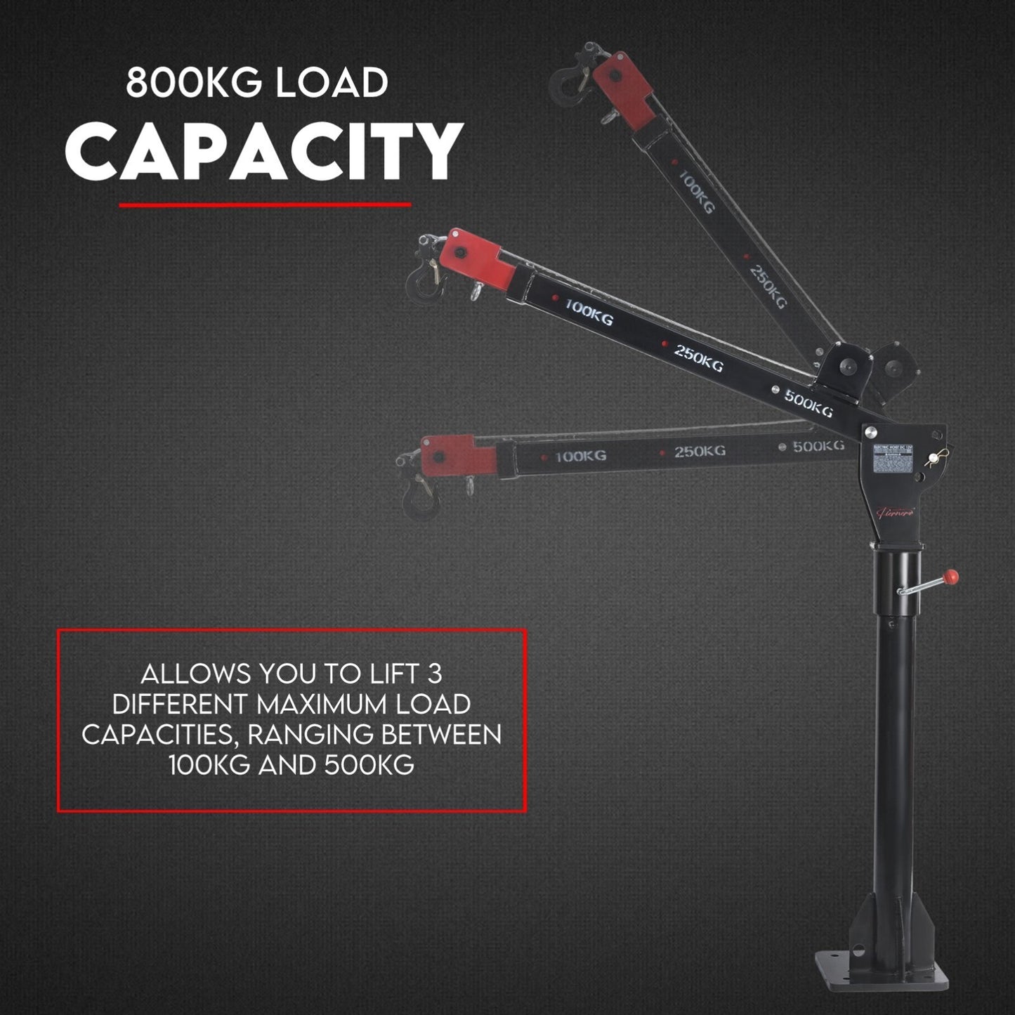 800kg Electric Hoist Winch Crane 12V Swivel Car Truck UTE Lift 360° Pick up - Image 2
