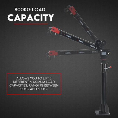 800kg Electric Hoist Winch Crane 12V Swivel Car Truck UTE Lift 360° Pick up - Image 2