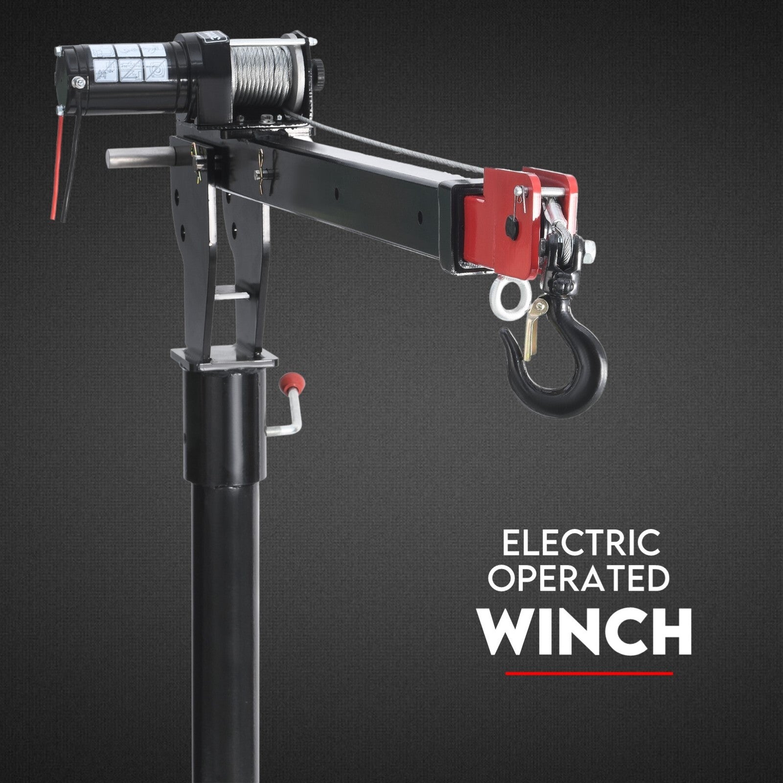 800kg Electric Hoist Winch Crane 12V Swivel Car Truck UTE Lift 360° Pick up - Image 3