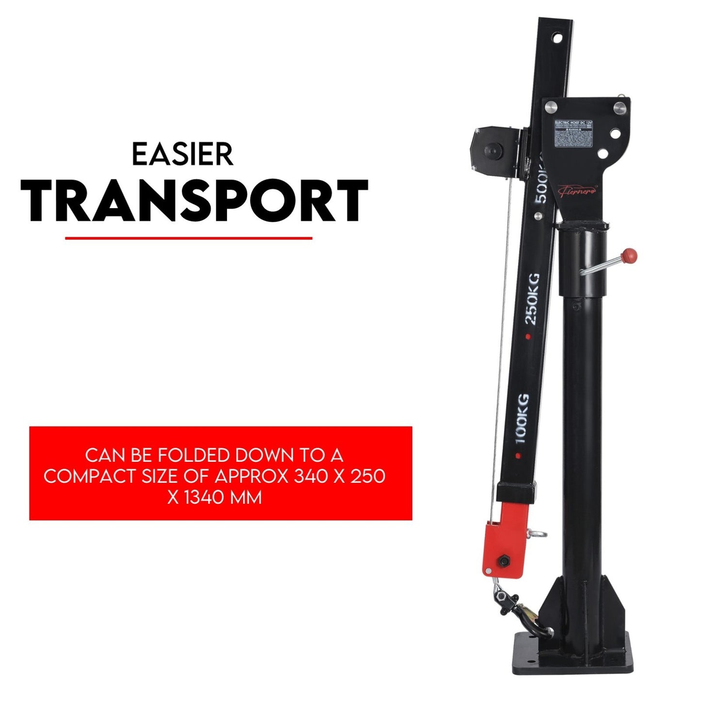 800kg Electric Hoist Winch Crane 12V Swivel Car Truck UTE Lift 360° Pick up - Image 4