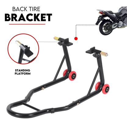 Front and Rear Motorcycle Stand Motorbike Lift Heavy Duty Paddock Carrier Bike Hoist - Image 5