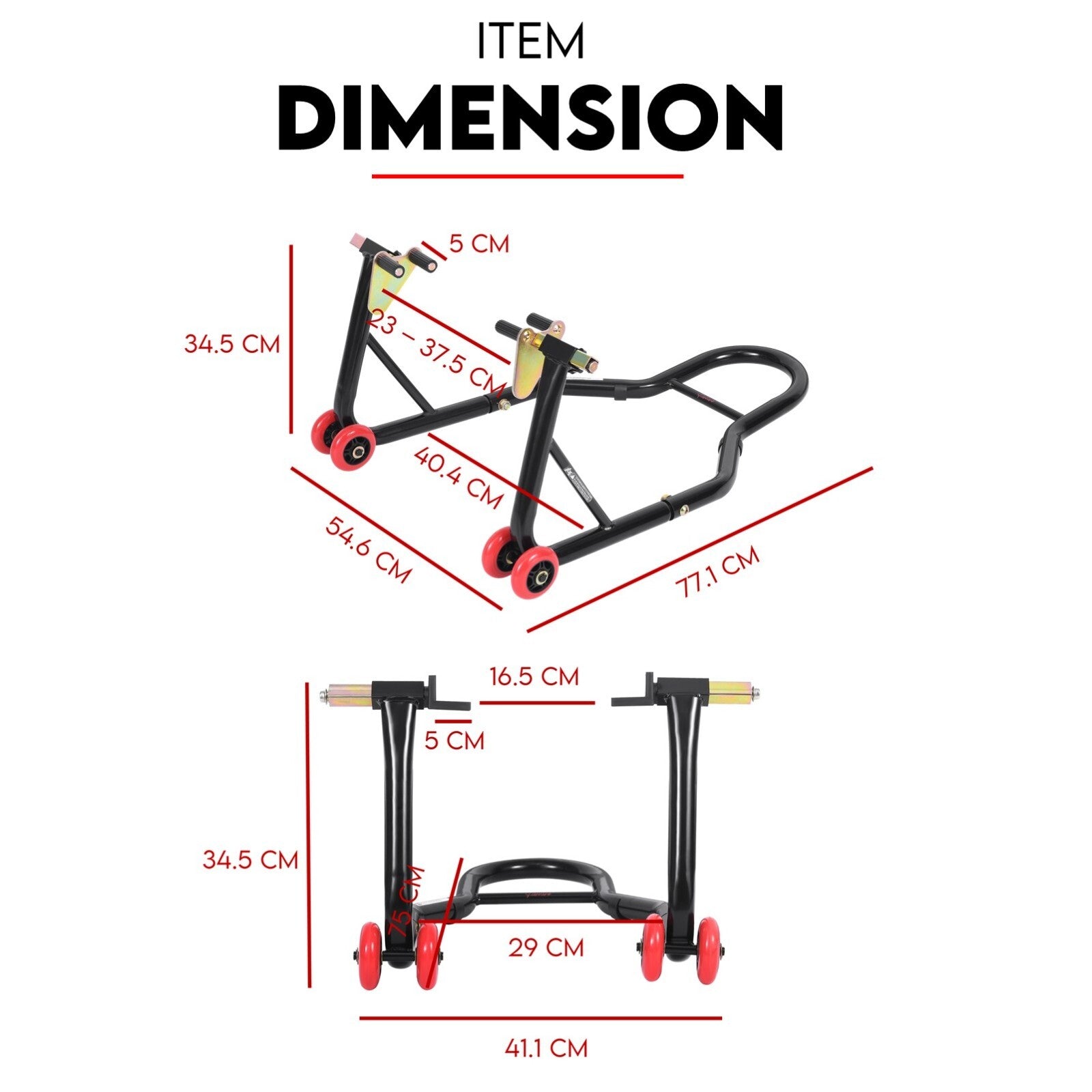 Front and Rear Motorcycle Stand Motorbike Lift Heavy Duty Paddock Carrier Bike Hoist - Image 7