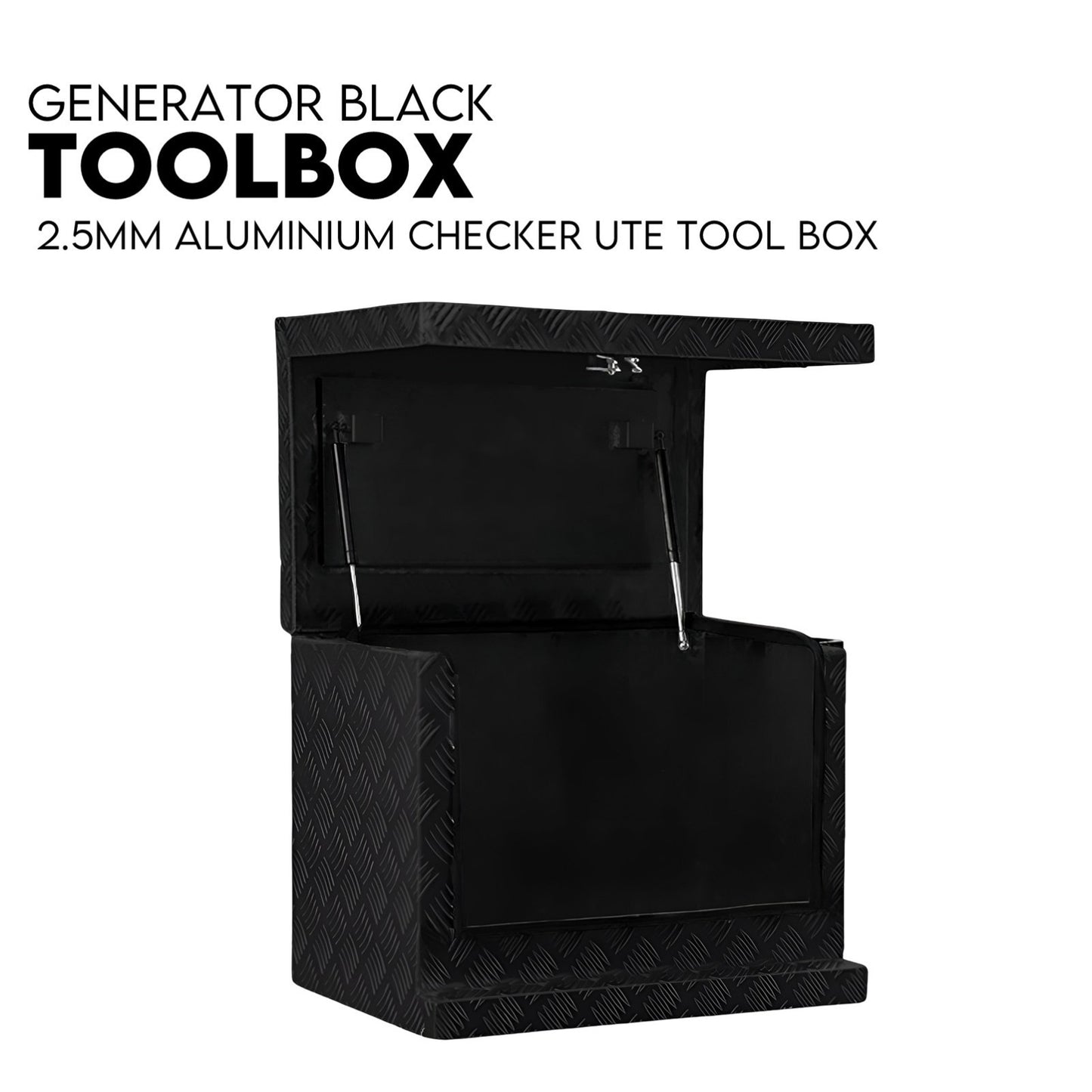 Black Aluminium Generator Toolbox Ute Tool Box Trailer Canopy Tool Box 62x40x50 cm - Image 5