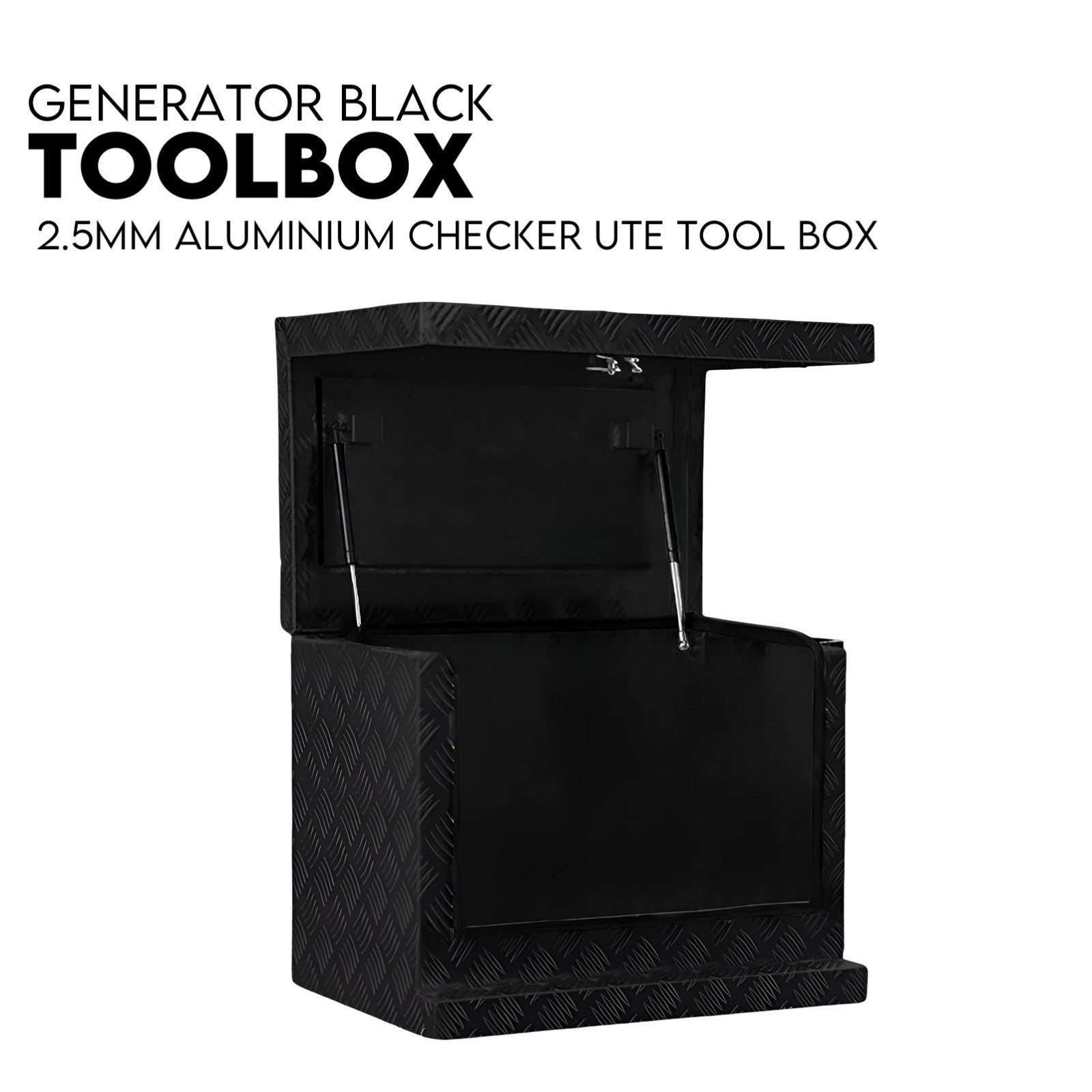 Black Aluminium Generator Toolbox Ute Tool Box Trailer Canopy Tool Box 62x40x50 cm - Image 5